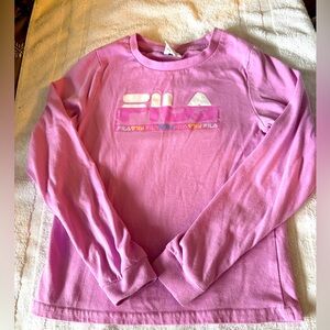 Fila Kids Light Purple Long Sleeve Tee size 7/8